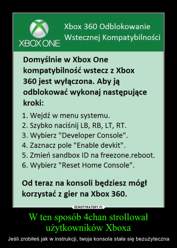 W ten sposób 4chan strollował użytkowników Xboxa – Jeśli zrobiłeś jak w instrukcji, twoja konsola stała się bezużyteczna 