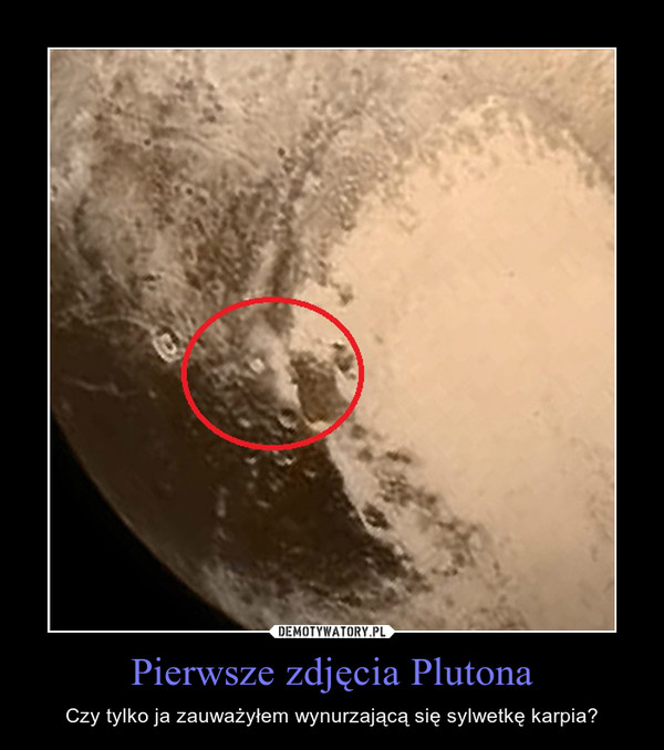 Pierwsze zdjęcia Plutona – Czy tylko ja zauważyłem wynurzającą się sylwetkę karpia? 