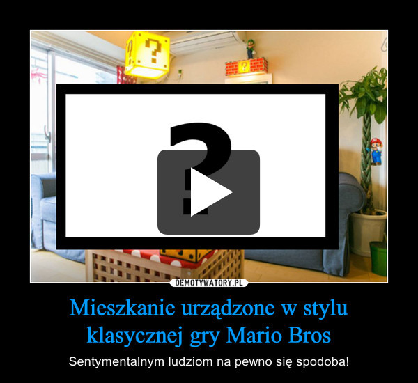 Mieszkanie urządzone w stylu klasycznej gry Mario Bros – Sentymentalnym ludziom na pewno się spodoba! 