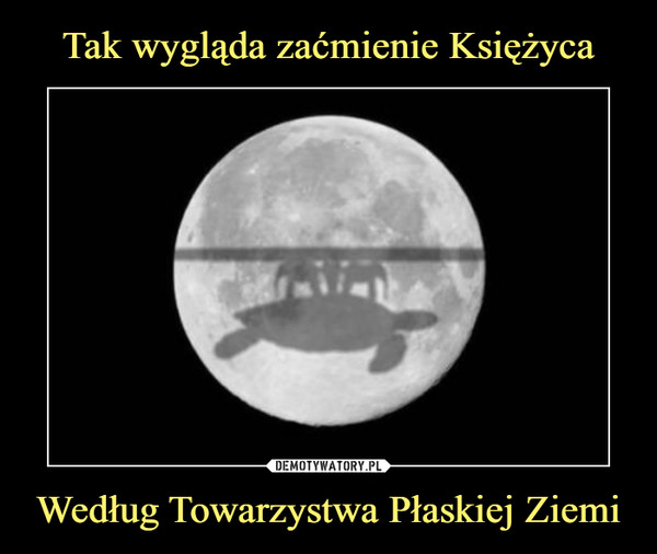 Tak wygląda zaćmienie Księżyca Według Towarzystwa Płaskiej Ziemi