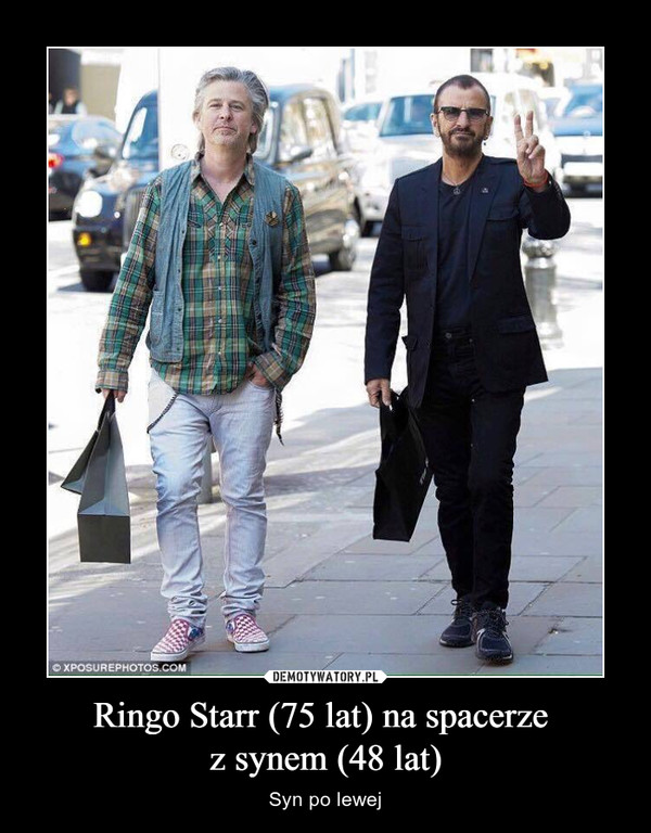 Ringo Starr (75 lat) na spacerze 
z synem (48 lat)