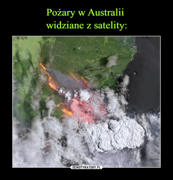 Pożary w Australii 
widziane z satelity: