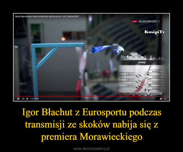 Igor Błachut z Eurosportu podczas transmisji ze skoków nabija się z premiera Morawieckiego –  