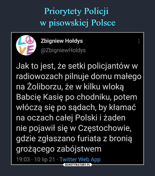 Priorytety Policji 
w pisowskiej Polsce