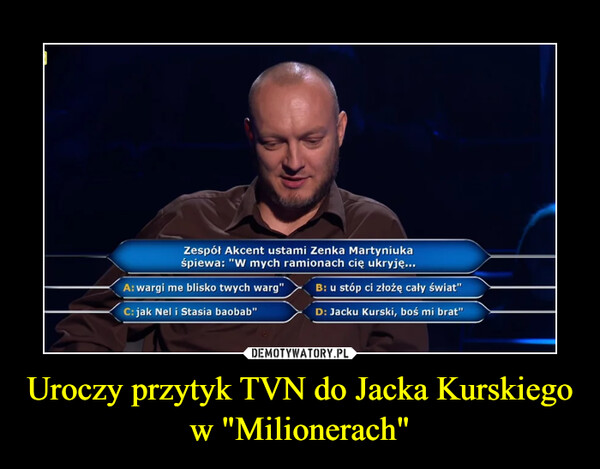 Uroczy przytyk TVN do Jacka Kurskiego w "Milionerach" –  