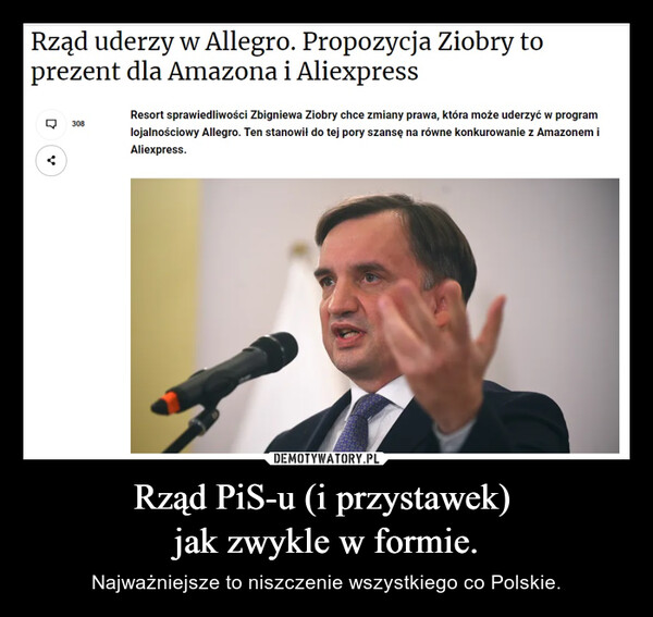 Rząd PiS-u (i przystawek) jak zwykle w formie. – Najważniejsze to niszczenie wszystkiego co Polskie. 