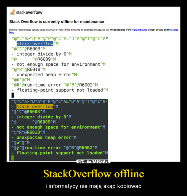 StackOverflow offline – i informatycy nie mają skąd kopiować 