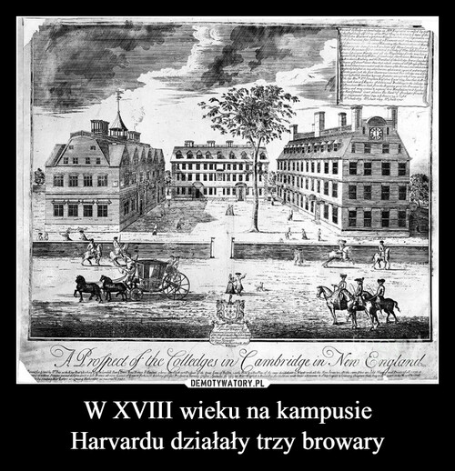 W XVIII wieku na kampusie
Harvardu działały trzy browary