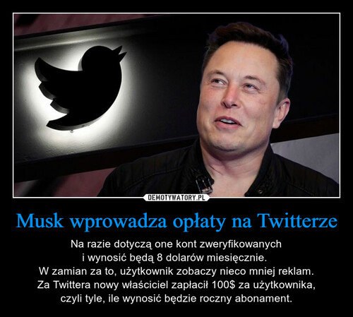 Musk wprowadza opłaty na Twitterze