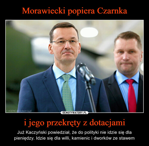 Morawiecki popiera Czarnka i jego przekręty z dotacjami