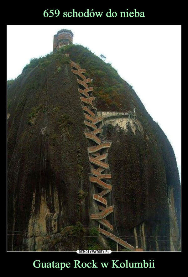 659 schodów do nieba Guatape Rock w Kolumbii