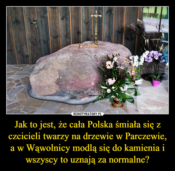 Jak to jest, że cała Polska śmiała się z czcicieli twarzy na drzewie w Parczewie, a w Wąwolnicy modlą się do kamienia i wszyscy to uznają za normalne?